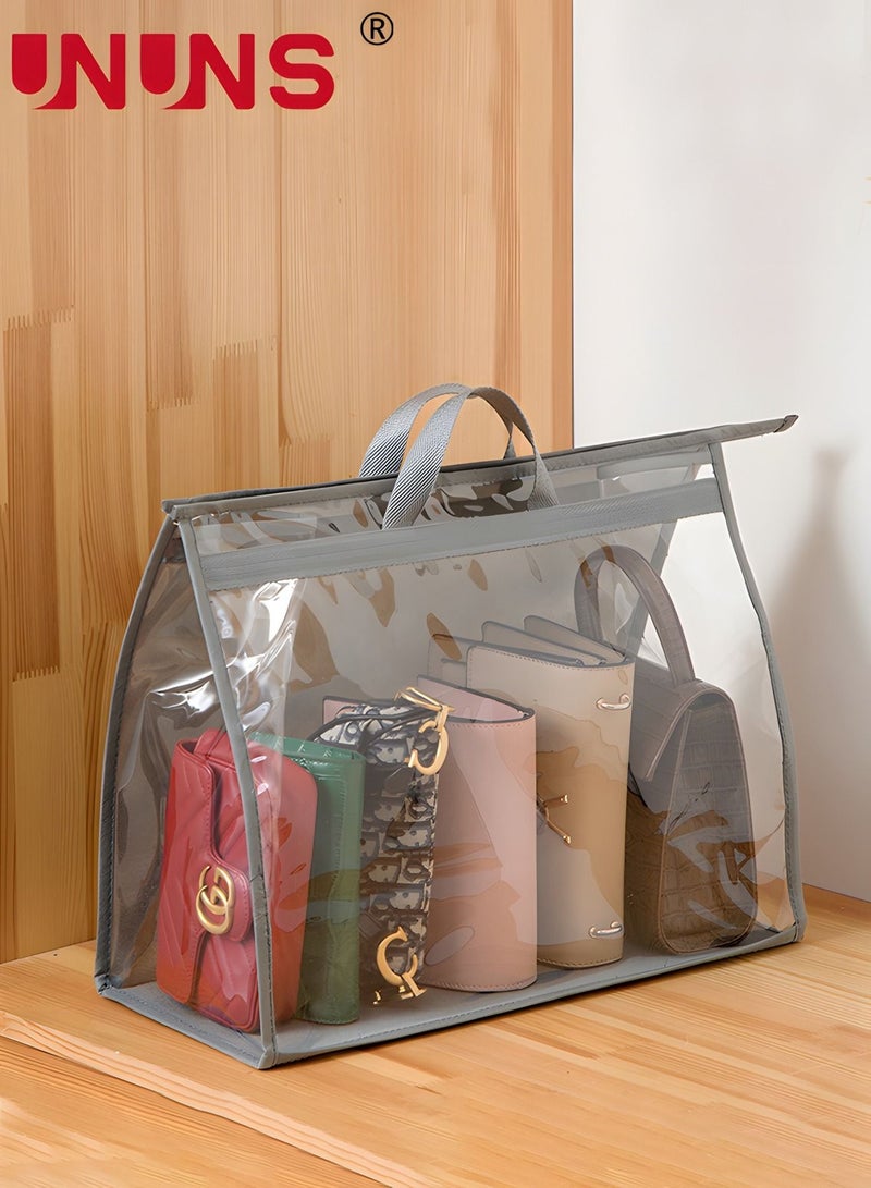 Handbag Purse Storage,5 Packs Dust Bags For Handbags,Clear Handbag Storage,Purse Storage Organizer For Closet,Purse Cover Hanging Closet Organizer With Zipper & Handles