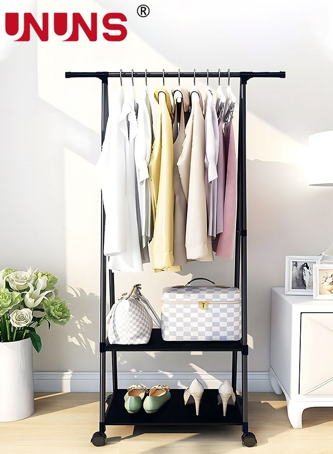 Coat Rack Freestanding,Triangle Coat Rack With Two-layer Storage,Removable Large Capacity Clothes Shoes Bags Boxes