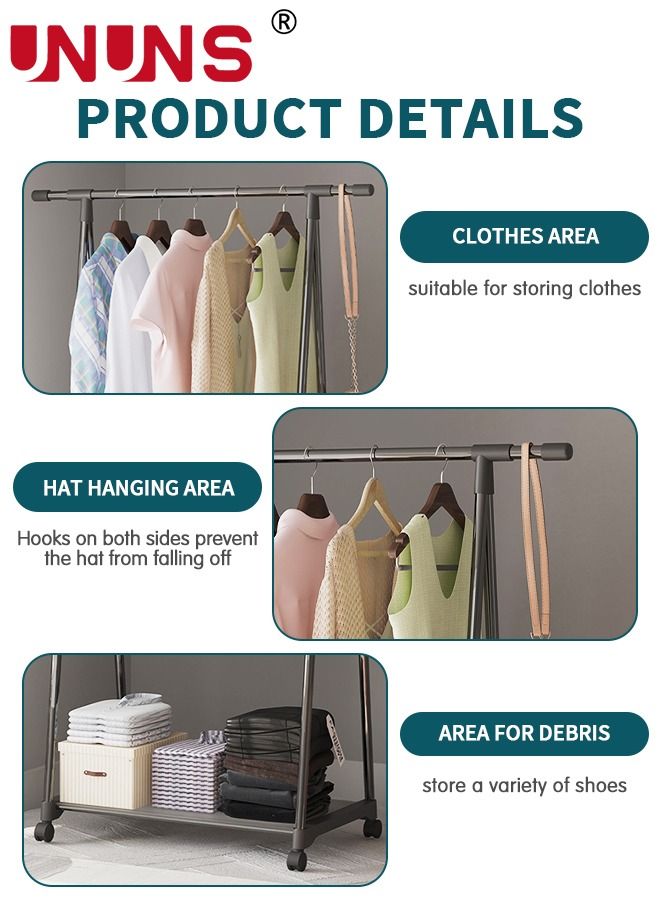 Coat Rack Freestanding,Triangle Coat Rack With Two-layer Storage,Removable Large Capacity Clothes Shoes Bags Boxes