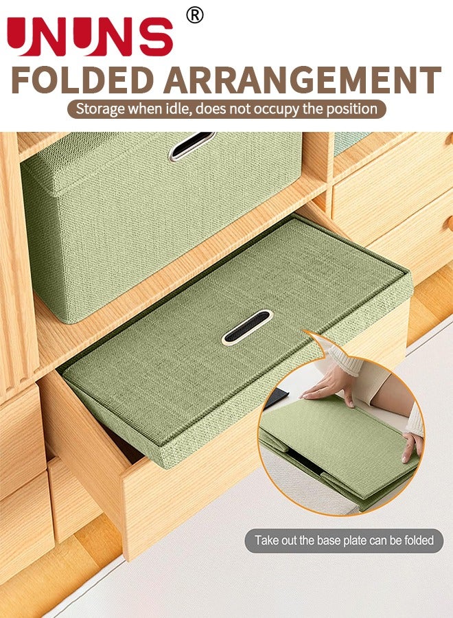 Foldable Storage Bins,81L Linen Fabric Collapsible Box With Removable Lids And Handles,Washable Storage Containers For Bedroom,Closet,Office,Living Room