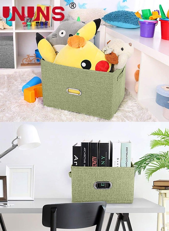 Foldable Storage Bins,81L Linen Fabric Collapsible Box With Removable Lids And Handles,Washable Storage Containers For Bedroom,Closet,Office,Living Room