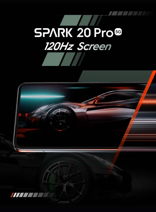 Spark 20 Pro 5G Dual SIM Glossy White 8GB RAM 256GB - Middle East Version