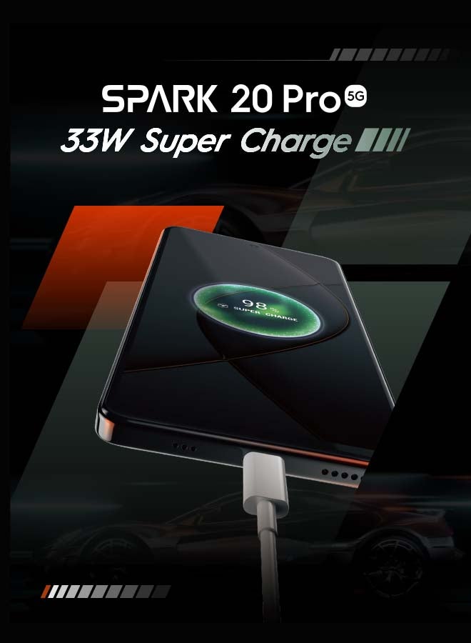 Spark 20 Pro 5G Dual SIM Glossy White 8GB RAM 256GB - Middle East Version