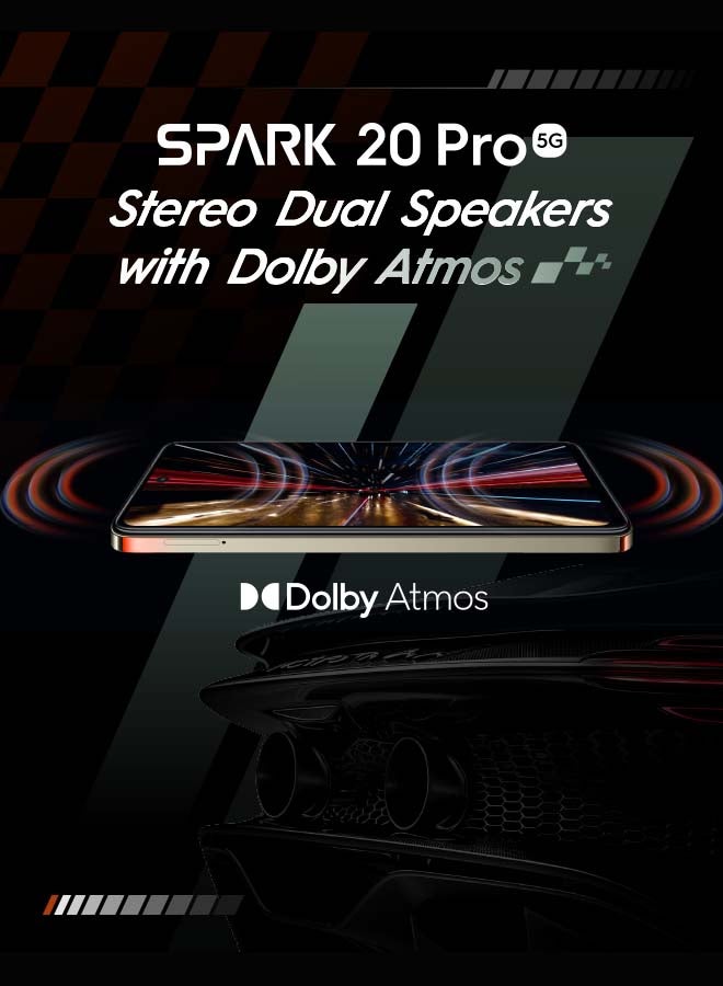 Spark 20 Pro 5G Dual SIM Glossy White 8GB RAM 256GB - Middle East Version