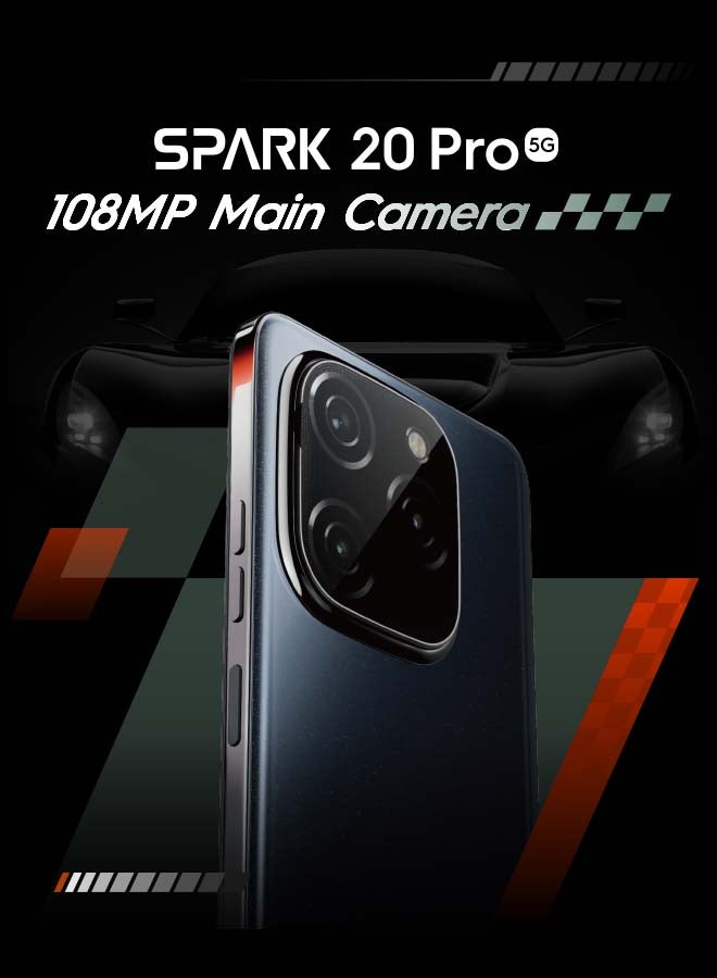 Spark 20 Pro 5G Dual SIM Glossy White 8GB RAM 256GB - Middle East Version