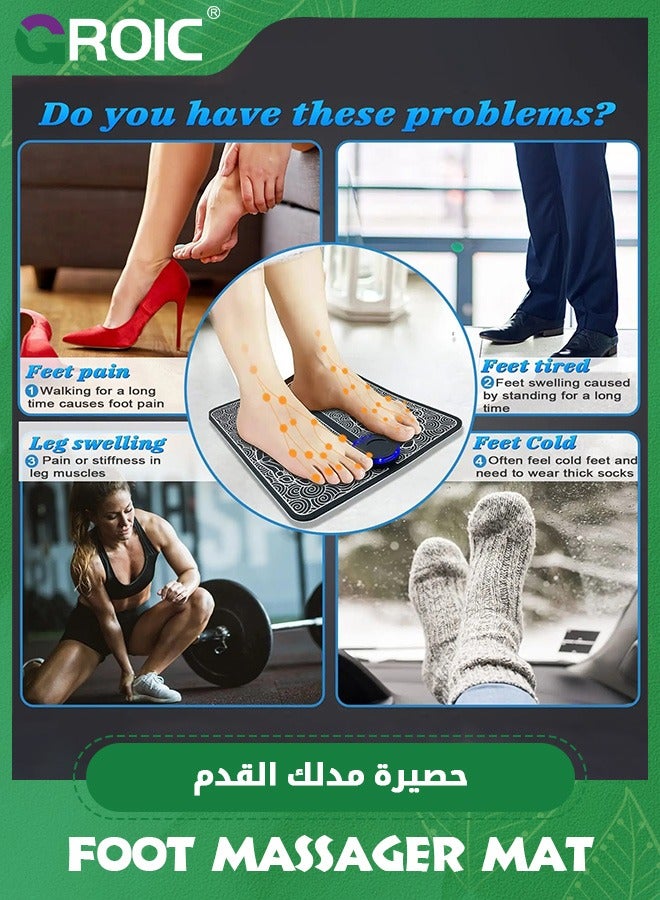 EMS Foot Massager for Neuropathy,Foot Massager Pad for Pain Plantar Relief, Muscle Relaxation,Portable EMS Foot Massager Mat,with Remote Control Foot Massager EMS Stimulator Models,Feet Massager Pad