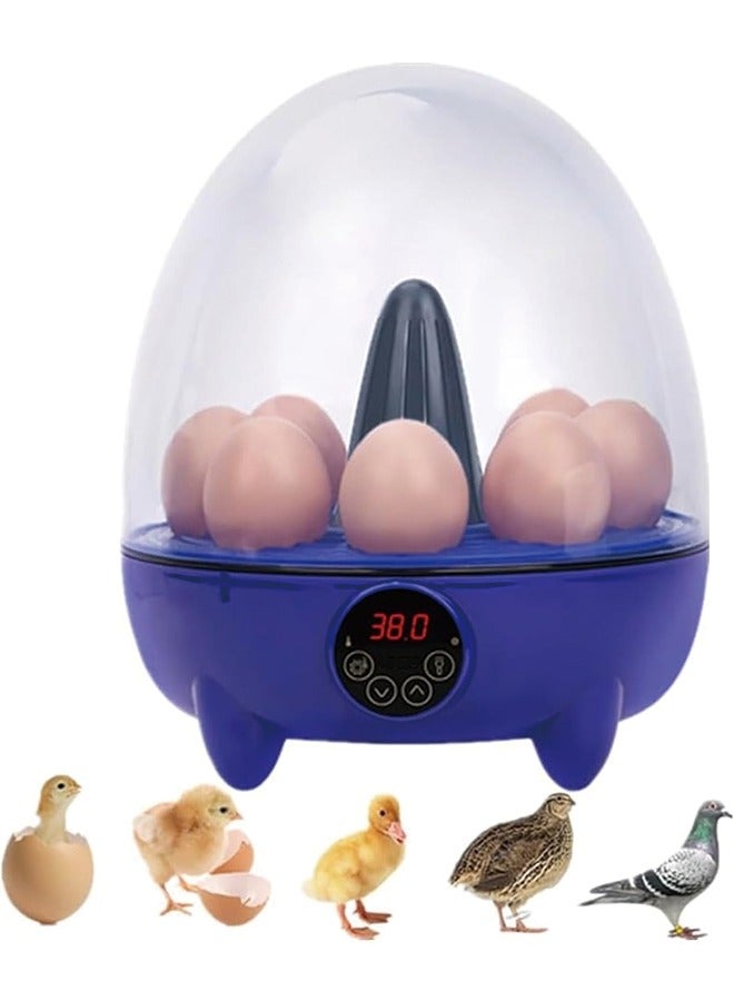 Egg Incubator, 8 Eggs Poultry Hatcher with Humidity Temperature Control, Mini Chicken Incubator 360 View Poultry Incubator for Hatching Chicks Quail Duck Bird Turkey Eggs(8 Eggs)