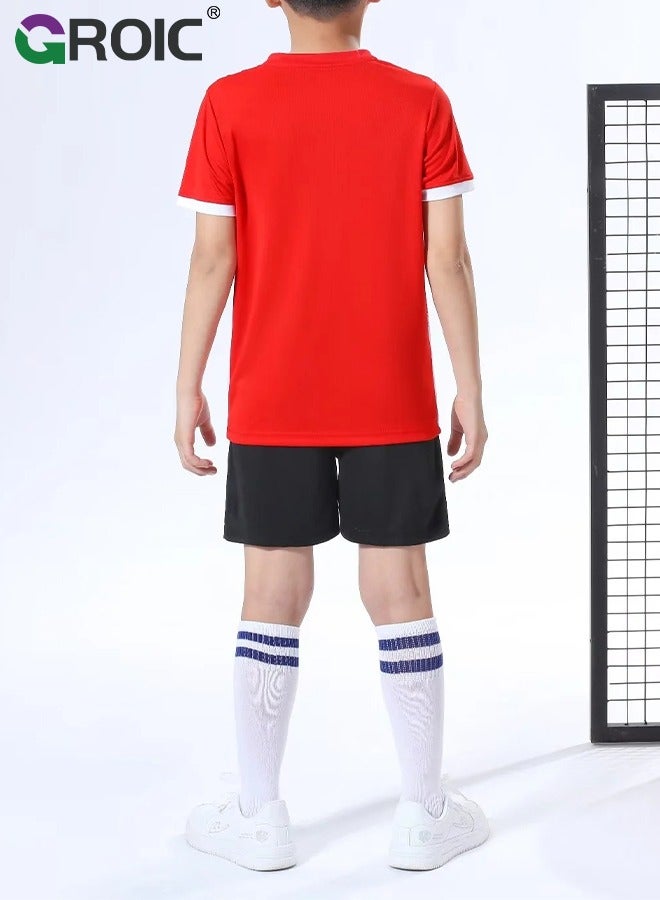 Football Jersey Soccer Jerseys for Men/Women/Youth, Mesh Athletic Football Shirts, Personalize Soccer Fan Jerseys Short and Socks Set, Football Suits,Football Jersey Set, 175-180 CM