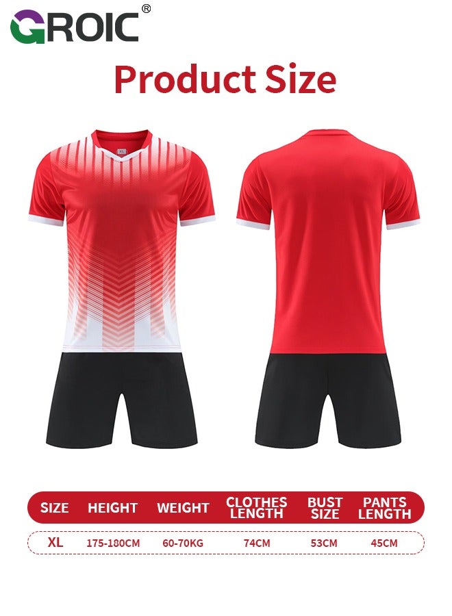 Football Jersey Soccer Jerseys for Men/Women/Youth, Mesh Athletic Football Shirts, Personalize Soccer Fan Jerseys Short and Socks Set, Football Suits,Football Jersey Set, 175-180 CM