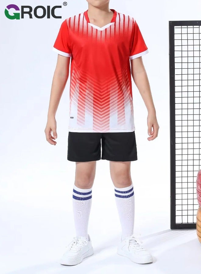Football Jersey Soccer Jerseys for Men/Women/Youth, Mesh Athletic Football Shirts, Personalize Soccer Fan Jerseys Short and Socks Set, Football Suits,Football Jersey Set, 175-180 CM