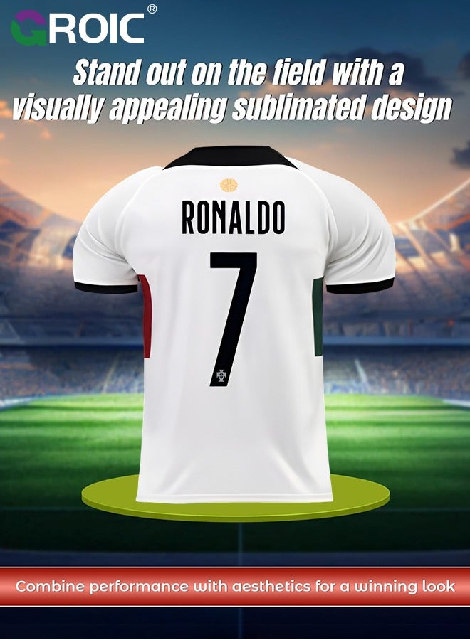 7# Football Jersey Soccer Jerseys for Men/Women/Youth, Mesh Athletic Football Shirts, Personalize Soccer Fan Jerseys Short and Socks Set, Football Suits,Soccer Socks,Football Jersey Set, 175-180 CM