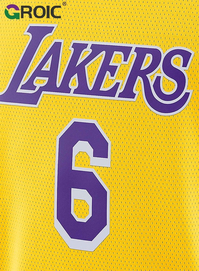 Basketball Jersey, Lebron James Jersey 6# Basketball T Shirt and Shorts, Basketball Jersey Shirt for Adults, Basketball Suits, Basketball Jersey Set, Suitable for 175-180CM