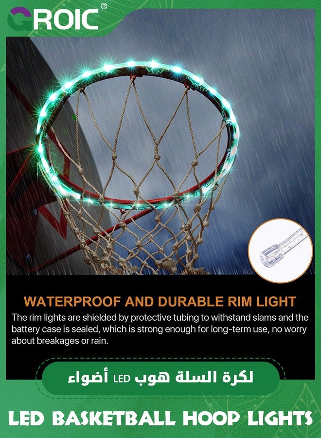 LED Basketball Hoop Lights, Remote Control Basketball Rim LED Light, 16 Color Change by Yourself, Waterproof, Super Bright to Play at Night Outdoors, Good Gift for Kids