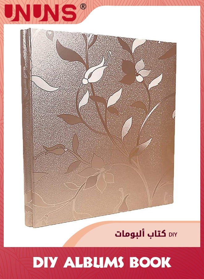 Photo Albums,6x4 Inch 600 Photos Extra Large Capacity Family Wedding Picture Albums Photo Book,Horizontal And Vertical Photos Leather Cover Hand Made DIY Albums,Big Leaf Champagne Gold