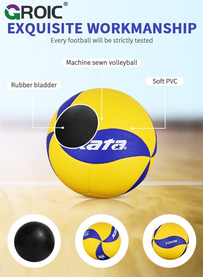 Volleyball Official Size 5, Volleyball Kit, Volleyballs, Soft Volleyball Beach Volleyball Pool Volleyball for Indoor Outdoor Beach, Training Equipment Volleyball Training, Competition, Gym