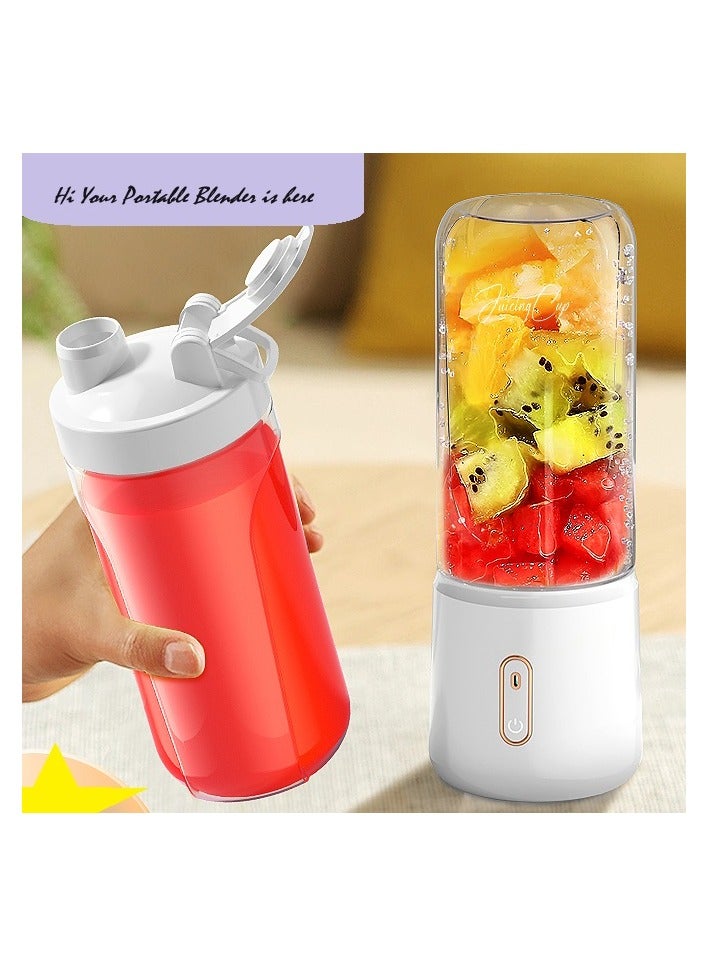 500ML Wireless Portable Blender,Powerful 12 Blades,USB-C Rechargeable,  Personal Size Handheld Blender Electric Juicer Blender, Juice Maker Mixer Shakes Juicer Machine, Baby Food Maker (White)