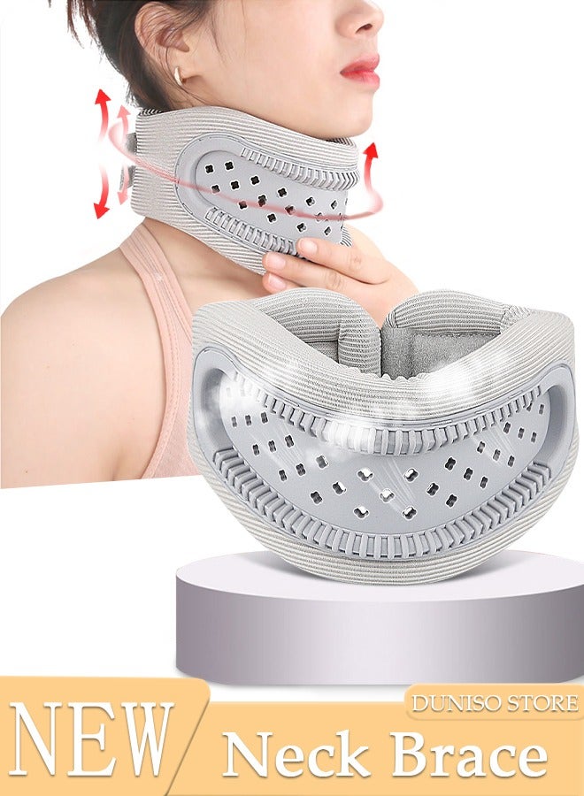 Neck Brace for Neck Pain and Support, Adjustable Cervical Collar for Sleeping, Soft Foam Neck Protectors Wraps Keep Vertebrae Stable and Aligned, Women & Men Cervical Spine Pressure Relief