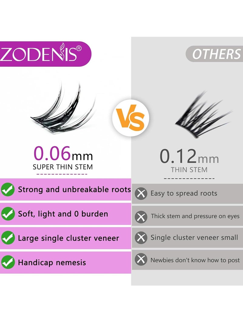 100Pcs Lashes Cluster DIY Lash Extension Kit Cute Dog Series 10-13mm Mix Individual Lashes Dog Eye Lashes Natural Look Cluster Lashes C Curl Wispy False Eyelashes Lash Kit