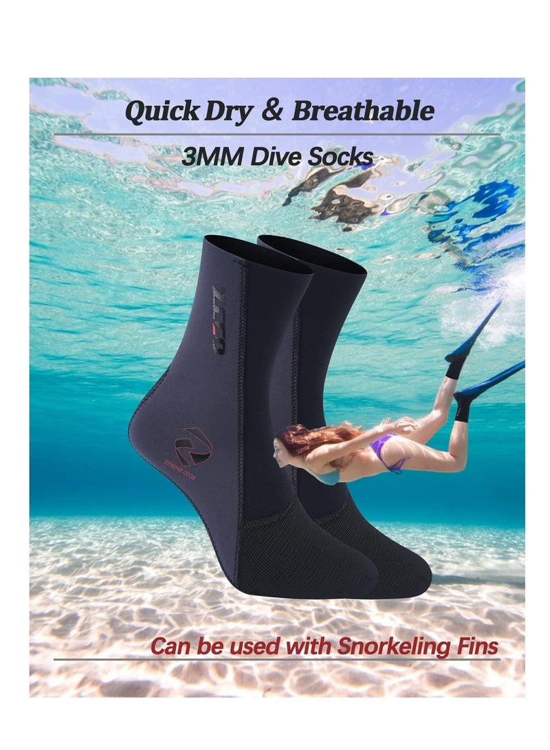 ?【COMFORTABLE FIT】Our Dive Wetsuit Socks made with 3MM premium neoprene to give you a flexible and comfortable fit, you have less restrictions and less foot fatigue during water sports.