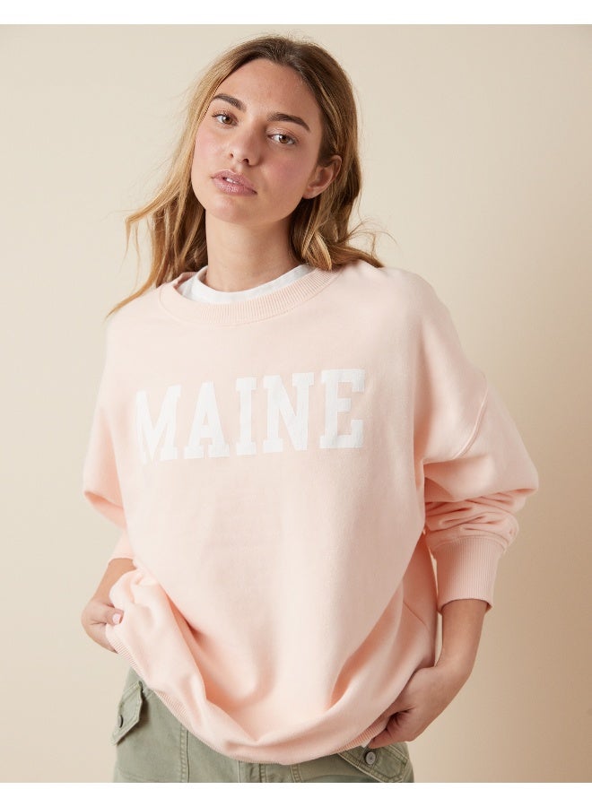 AE Oversized Maine Graphic Sweatshirt