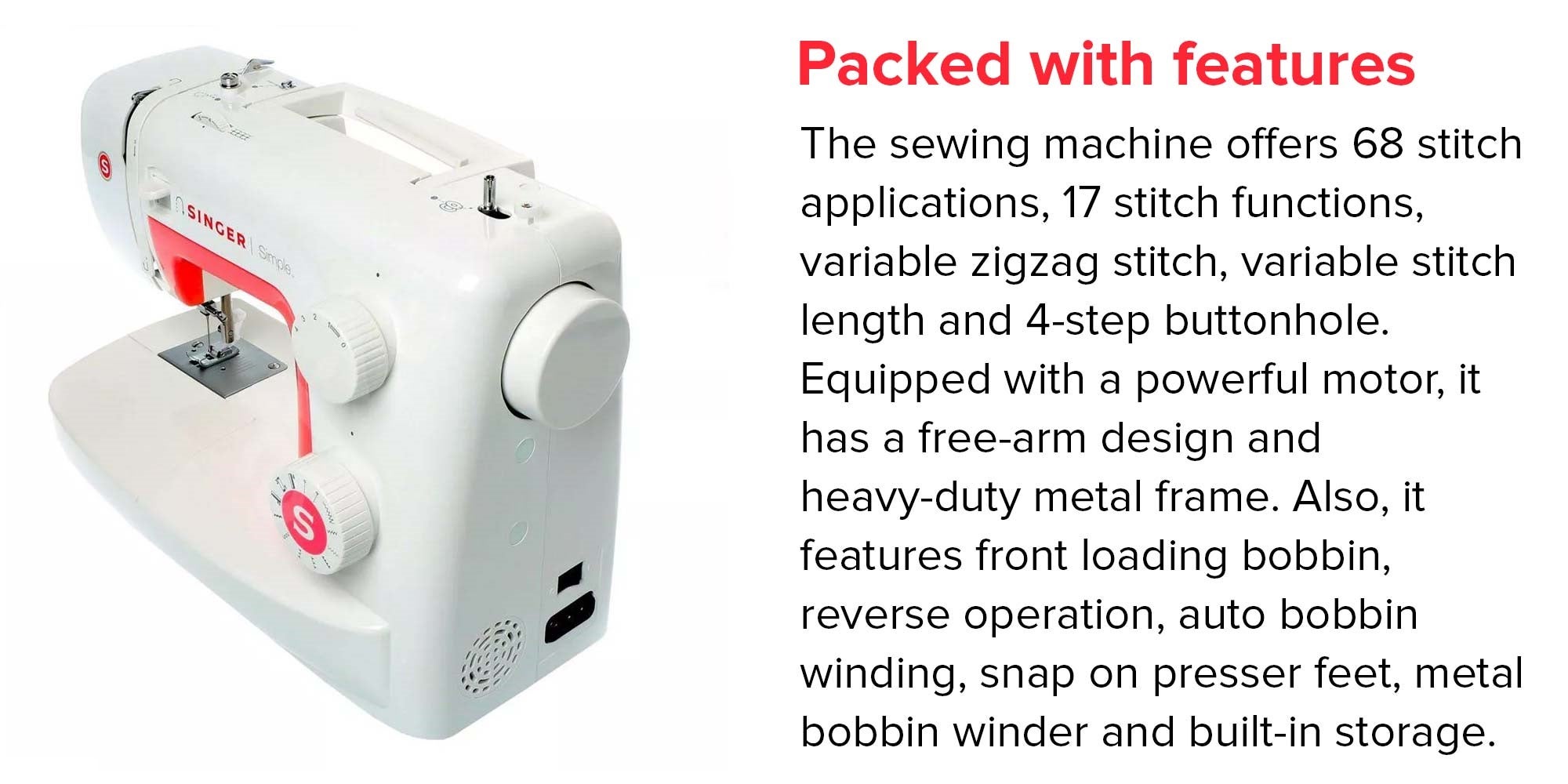 Automatic Sewing Machine 3210 White/Red