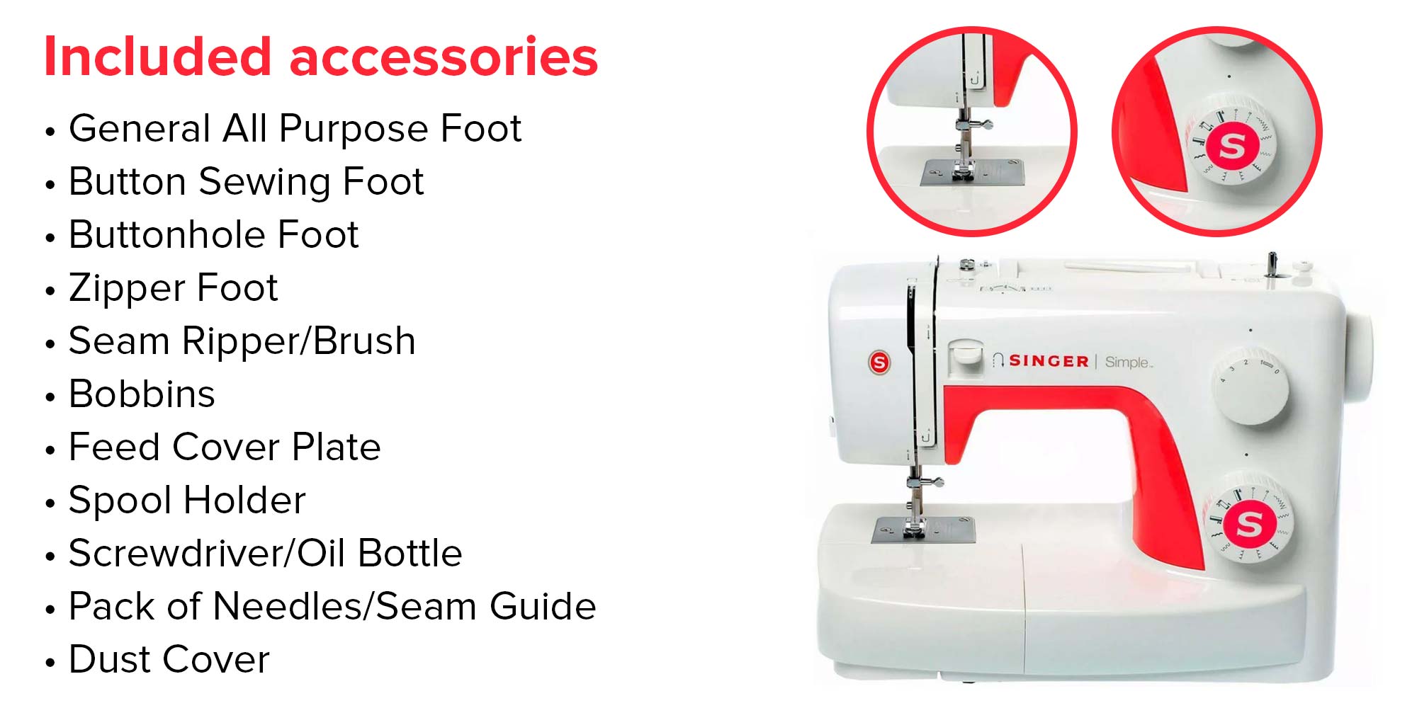 Automatic Sewing Machine 3210 White/Red