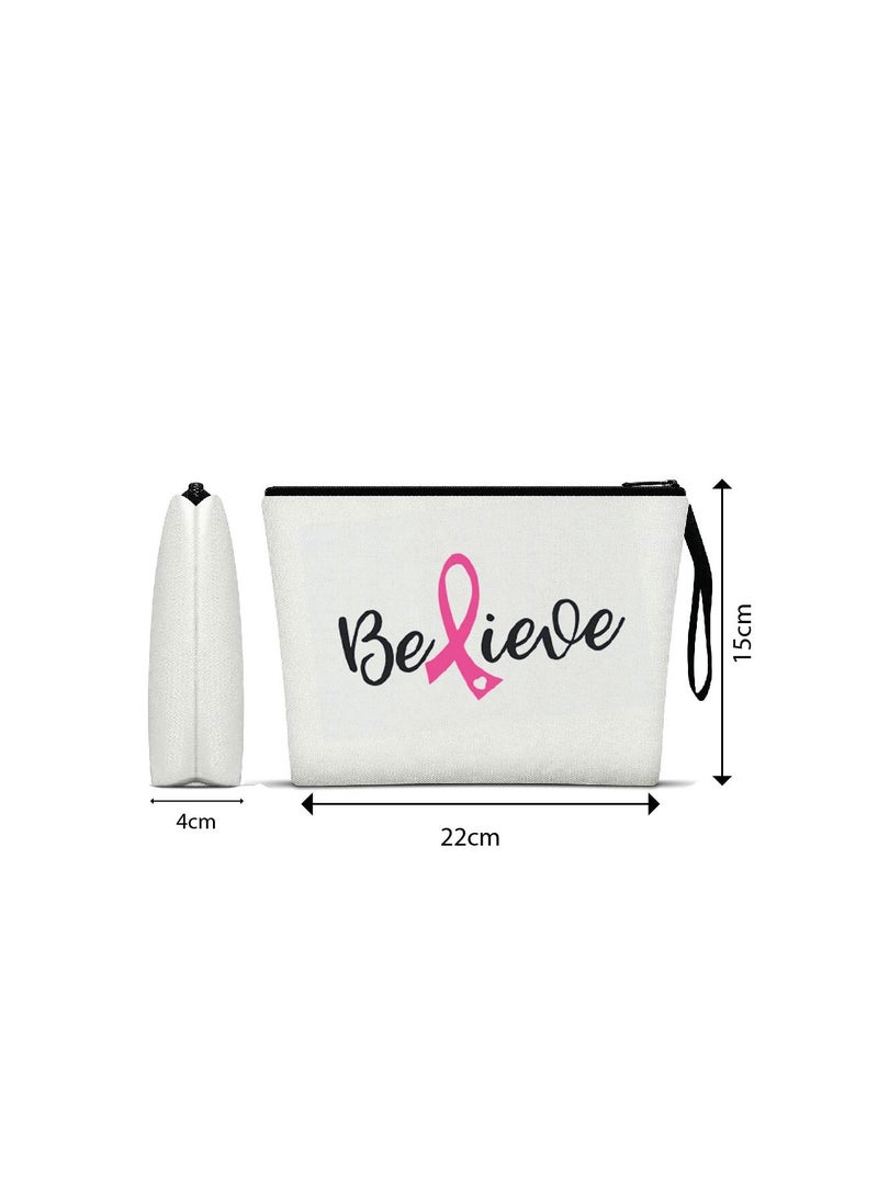 14 Pack PinkCancer Awareness Makeup Bags Pink Ribbon Cosmetic Pouches Multi Purpose  Survivor Gifts for Women Cancer Fighter Butterfly Zipper Organizers for Patient Friends Coworker