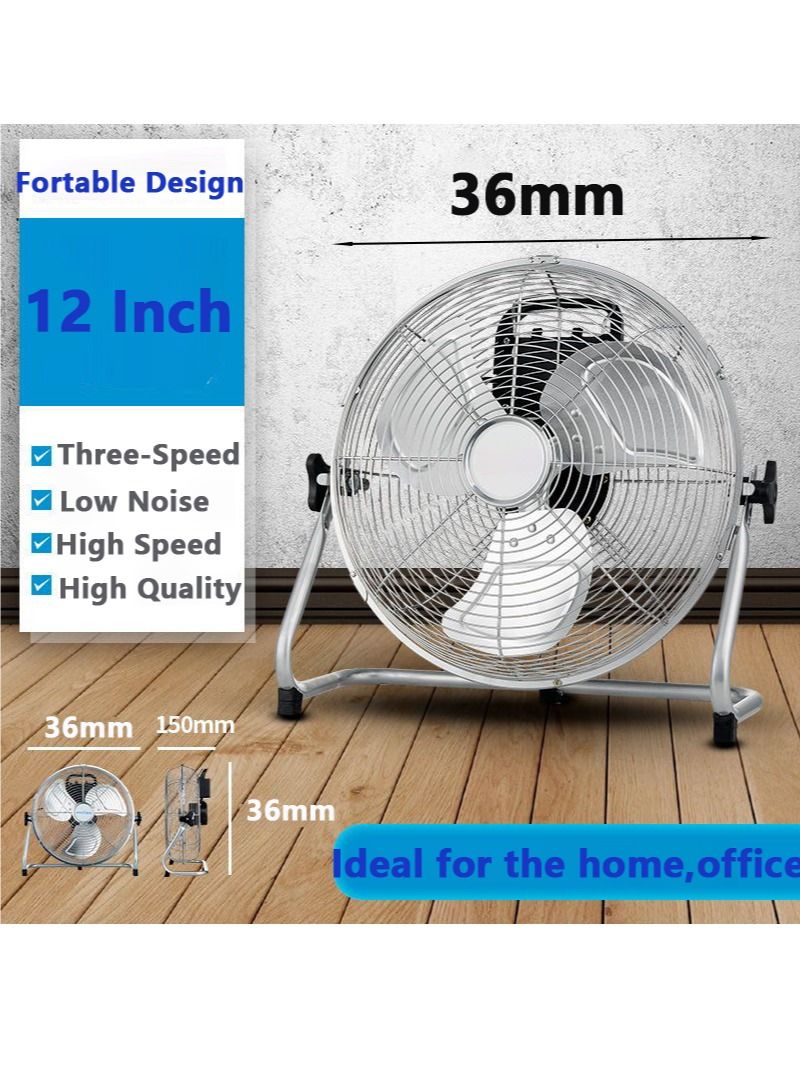 Metal floor fan 12 Inch High Velocity Cooling Fan 3 Speed High Speed Blades For Home Office Shop