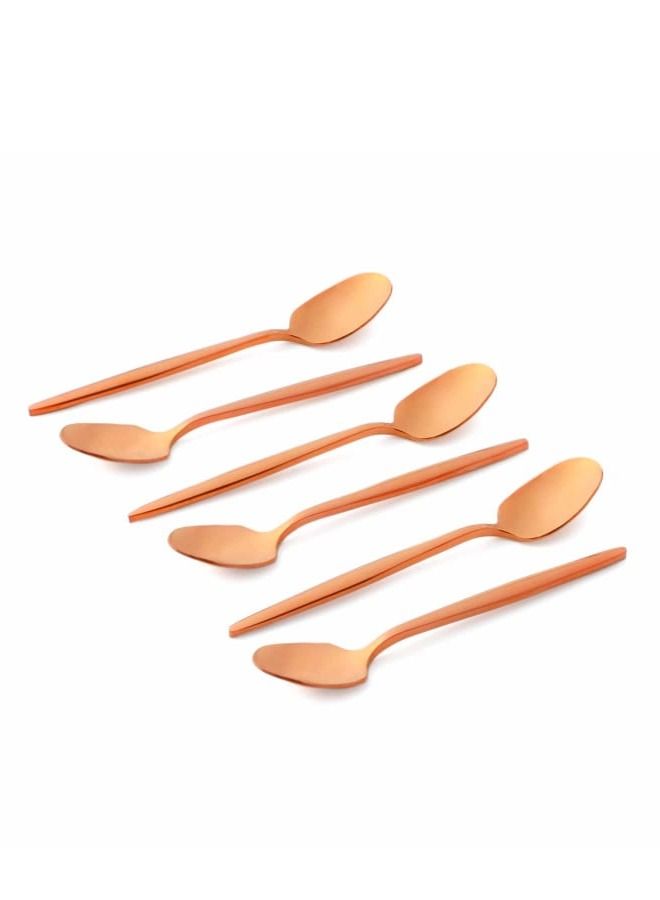 12pcs Cutlery Set, 18/10 Stainless Steel, Flatware Set, 12pcs Tea Spoon, Shine Rose Gold, for Home Kitchen, Mirror Polished - Dishwasher Safe