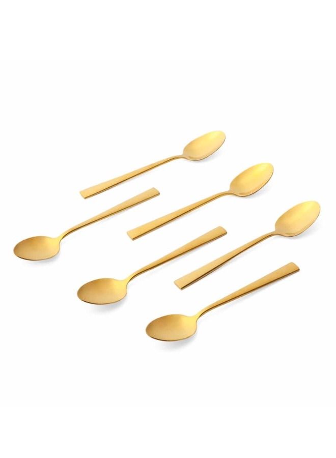 12pcs Cutlery Set, 18/10 Stainless Steel, Flatware Set, 12pcs Tea Spoon, Shine Gold, for Home Kitchen, Mirror Polished - Dishwasher Safe