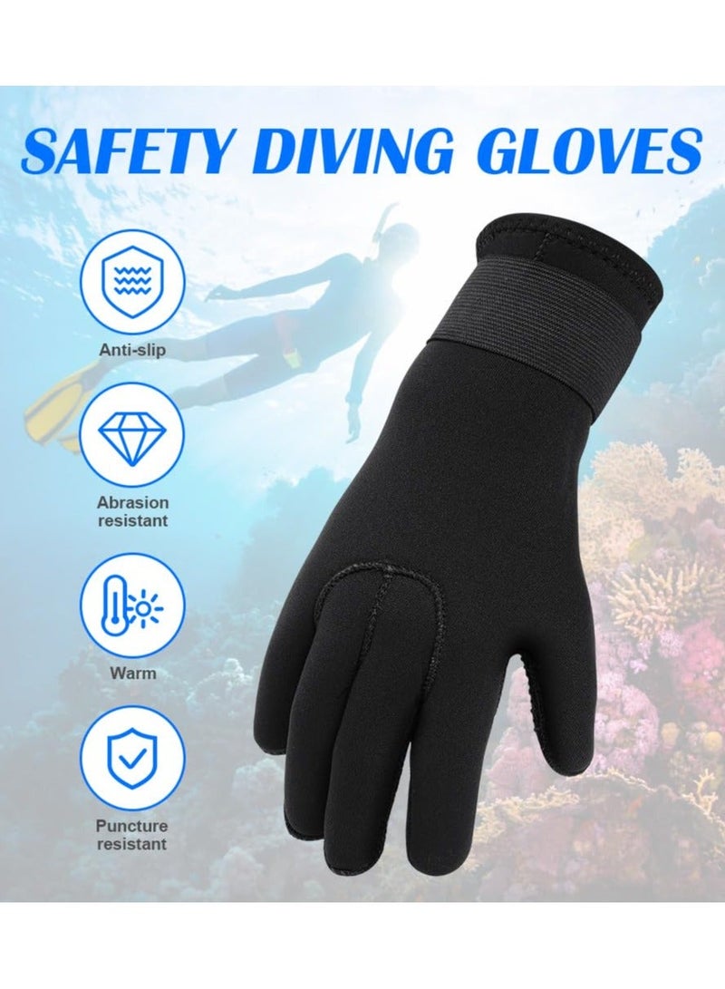 Wetsuit Gloves, 3mm Neoprene Swimming Gloves, Thermal Anti-slip Diving Gloves, Scuba Gloves with Adjustable Wrist Strap for Scuba Diving Snorkeling Surfing Paddling (Hand Width: 8-8.5cm)