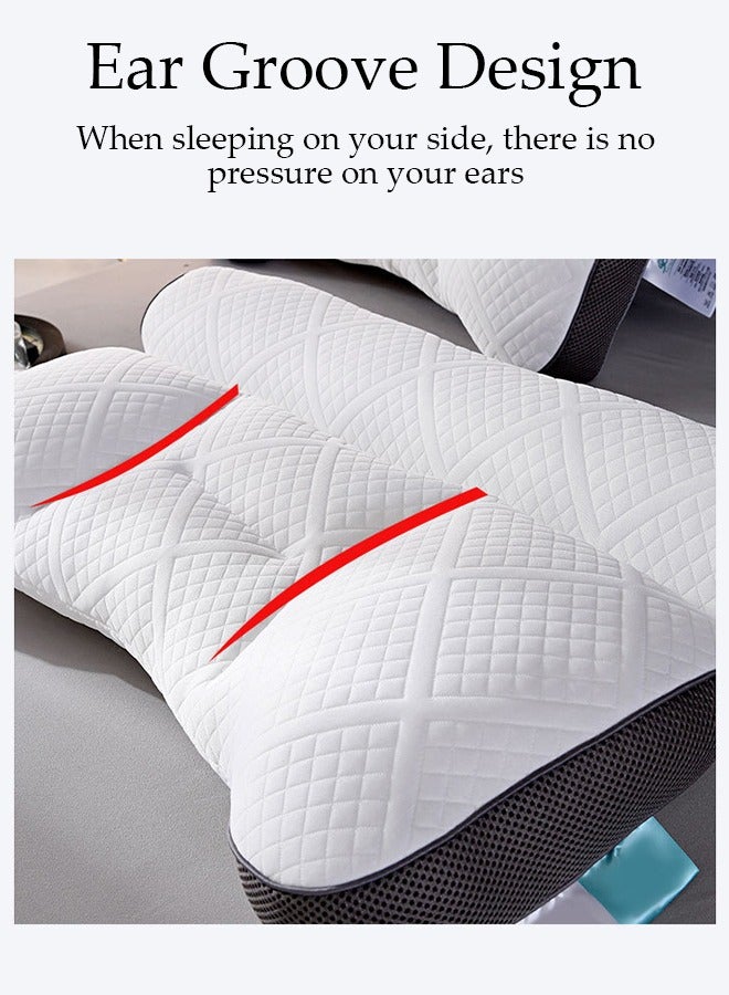 1PCS Comfort Ergonomic Pillow for Pain Relief Bed Pillow for Sleeping, Ergonomic Orthopedic Cervical for Neck and Shoulder Pain, Side Back Stomach Sleeper