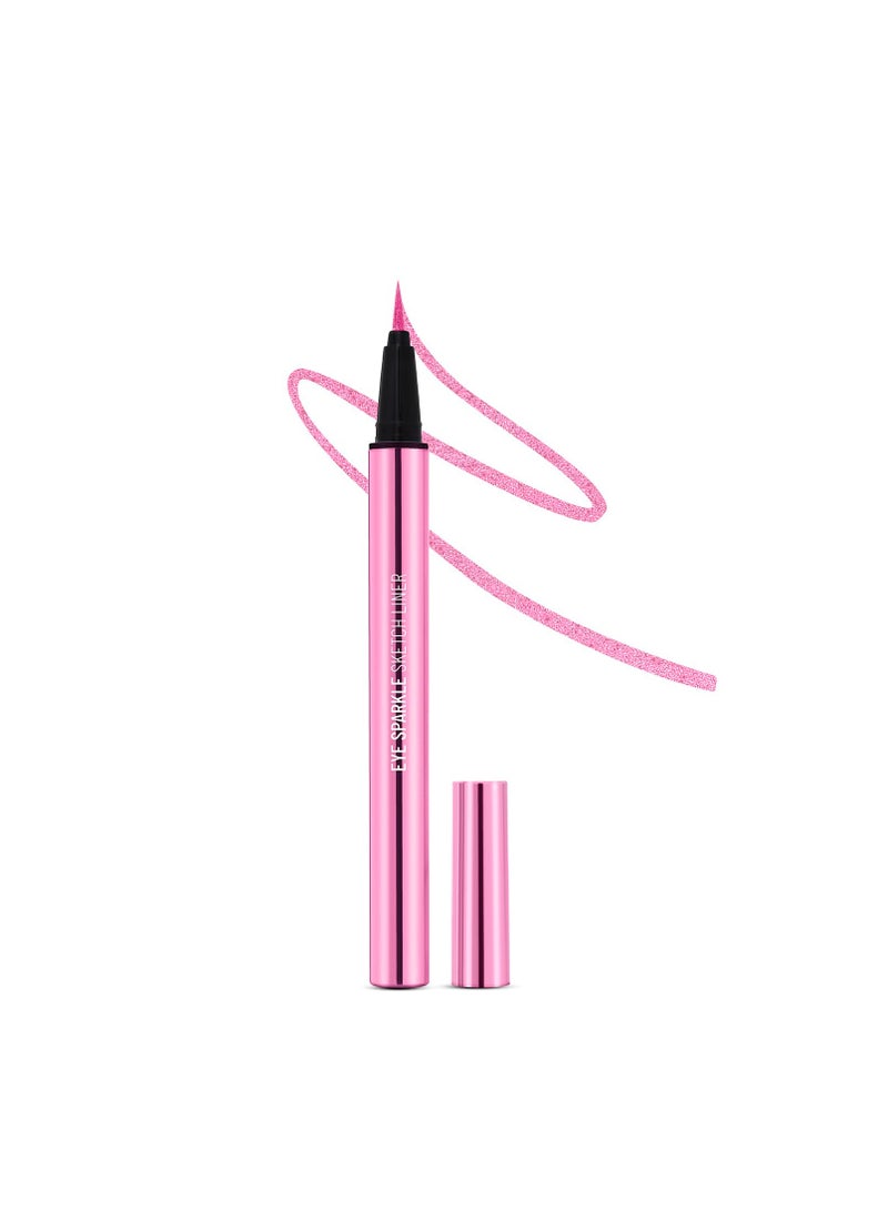 Swiss Beauty Eye Sparkle Sketch eye liner Smudge proof Waterproof eye makeup with Glittery effect  Precision application Quick dry Shade Glamour Pink 0.6g