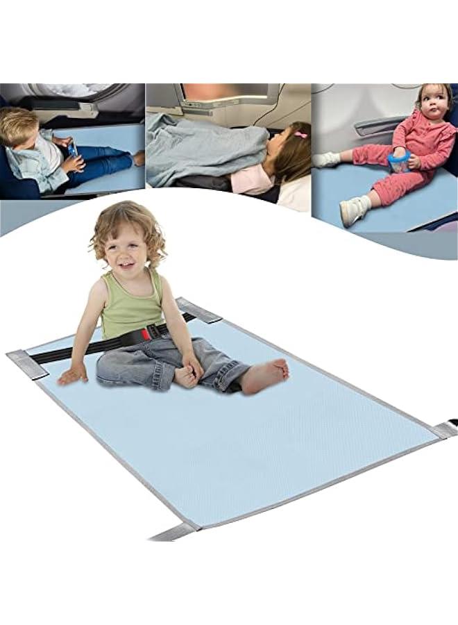 Airplane Bed for Toddler, Airplane Footrest for Kids Seat Extender, Portable Toddler Travel Bed, Airplane Leg Rest for Kids to Lie Down, Baby Travel Essentials for Flying Sleeping (Blue)