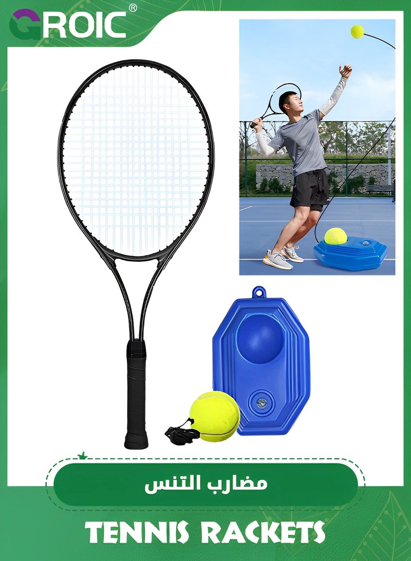 Adults Tennis Racket,27 Inch Tennis Racquet includes Tennis Balls, and Tennis Trainer,Tennis Racket Set for Beginners and Students Training