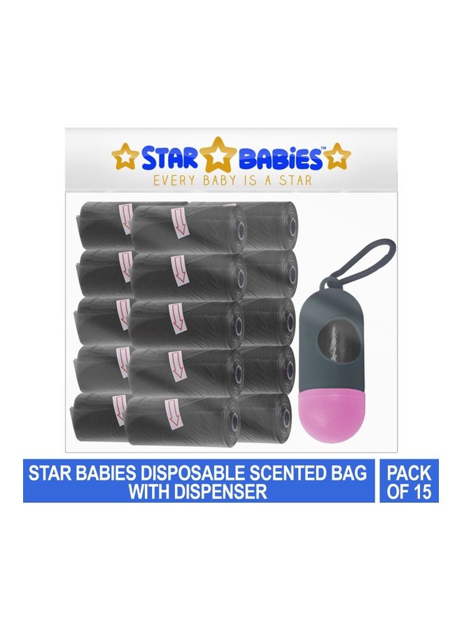 Disposable Scented Bag With Dispenser - Pack Of 15