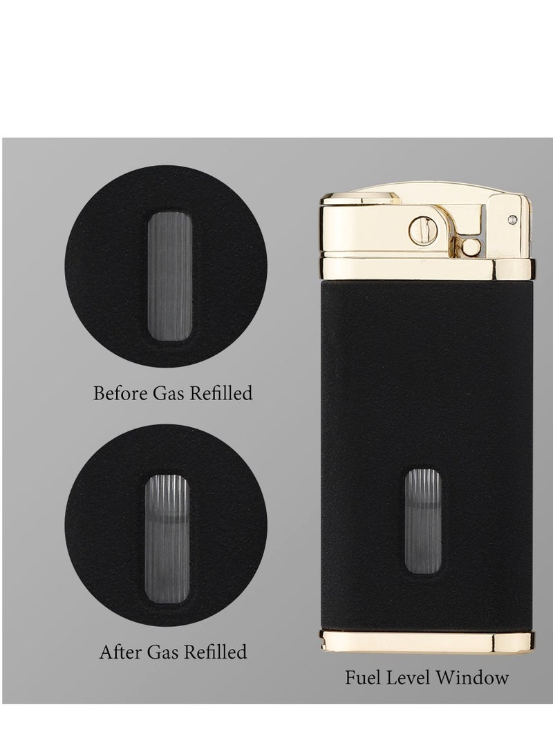 2pcs Torch Lighter Windproof  Jet Blue Flame Lighter , Adjustable Flame and Refillable Metal Lighter