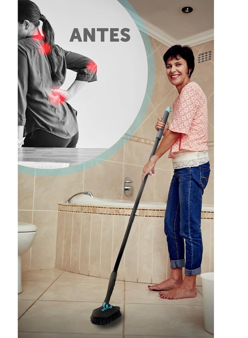 4 In 1 Bathroom Cleaning Brush Long Extendable Handle Rotating Brush Wall Mount Tile Cleaning Shower Bathtub Wall Floor Home Cleaning Full Cleaning