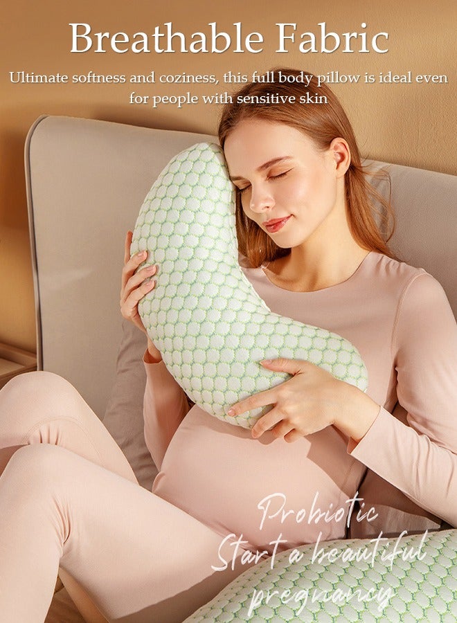 H Shaped Full Body Pregnancy Pillow for Pregnant Women, Soft Pregnancy Body Pillow Support for Back, Hips, Legs, Belly, Maternity Pillow with Detachable and Adjustable Pillow