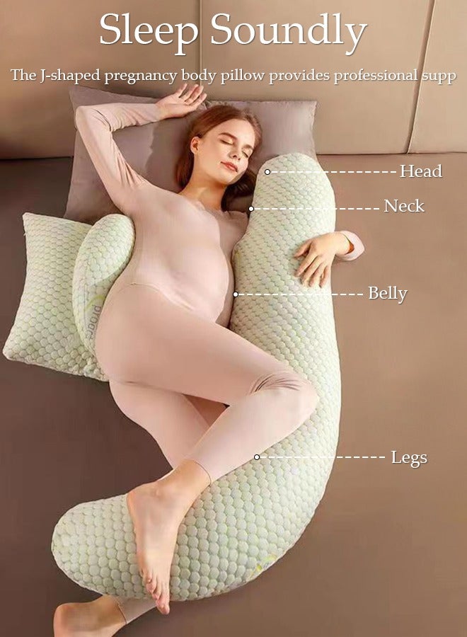 H Shaped Full Body Pregnancy Pillow for Pregnant Women, Soft Pregnancy Body Pillow Support for Back, Hips, Legs, Belly, Maternity Pillow with Detachable and Adjustable Pillow