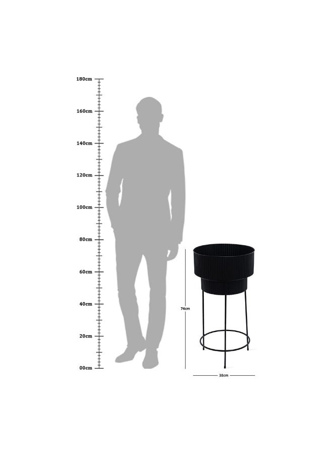 Finn Plant Stand, Black - 38X74 Cm