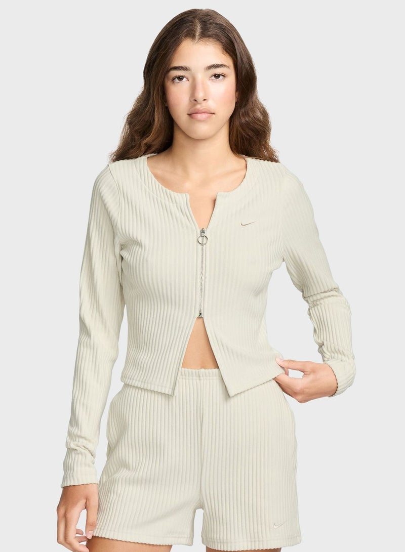 Nsw Ribbed Cardigan Top