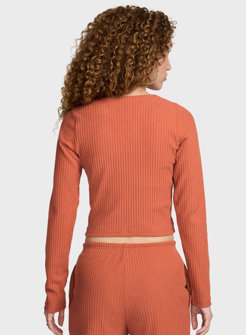 Nsw Ribbed Cardigan Top