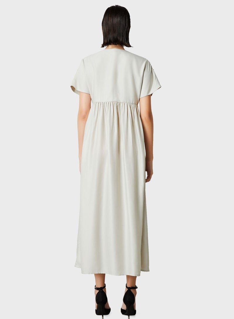 Surplice Neck Tiered Dress