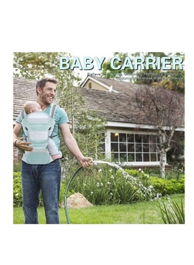 Beauenty Multifunction Baby Strap Waist Stool Hip Seat Baby Carrier, Suitable For 0-36 Months Baby,6 in 1 Carrying Mode,Adjustable Size, Very Suitable For Hiking Shopping Trip,Green