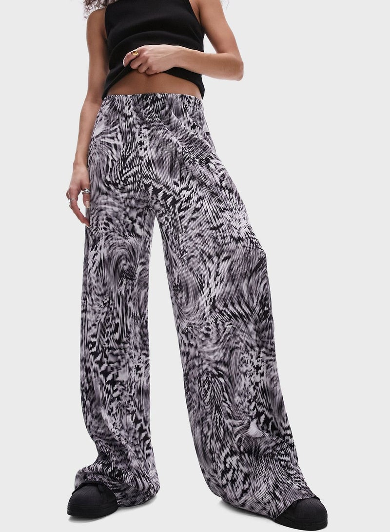 Printed Wide Leg Pants