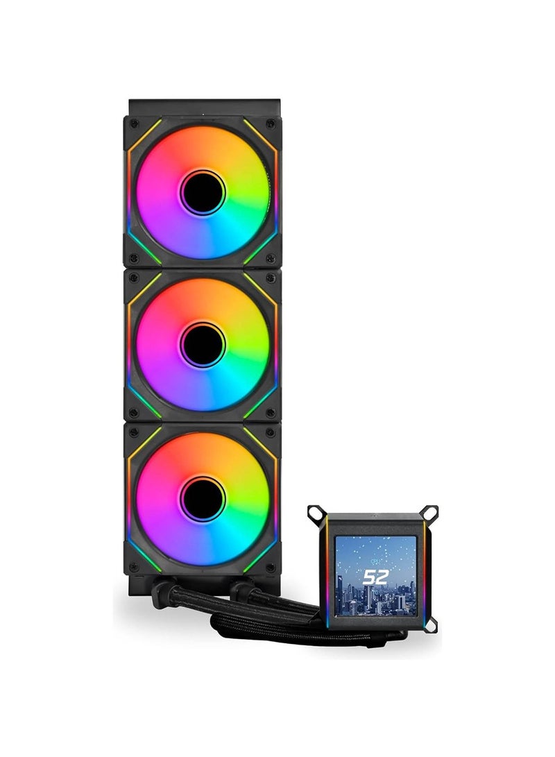 Galahad II LCD 360 AIO ARGB CPU Liquid Cooler with 120mm SL Infinity Fans, 2.88” IPS LCD Screen, Asetek 8th Gen 3600 RPM Pump, 2450 RPM Fan Speed, 79.9 CFM Airflow, Black | G89.GA2ALCD36INB.00