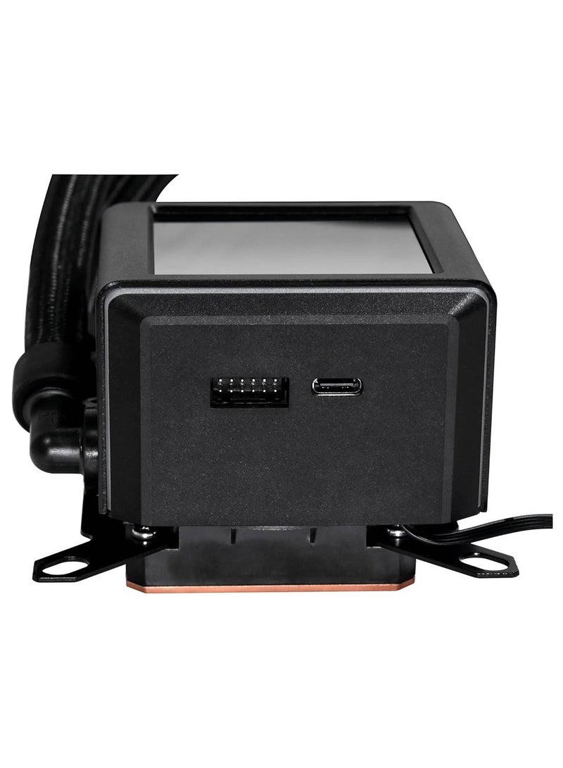 Galahad II LCD 360 AIO ARGB CPU Liquid Cooler with 120mm SL Infinity Fans, 2.88” IPS LCD Screen, Asetek 8th Gen 3600 RPM Pump, 2450 RPM Fan Speed, 79.9 CFM Airflow, Black | G89.GA2ALCD36INB.00