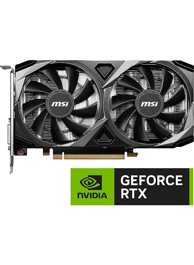 GeForce RTX 3050 VENTUS 2X XS OC Graphics Card, 8GB GDDR6 128-bit Memory, 1807 MHz Boost Clock, 14Gbps Mermory Speed, 2560 CUDA Cores, PCIE 4, DP v1.4a / HDMI / DL-DVI-D x 1c | 912-V809-426 Black