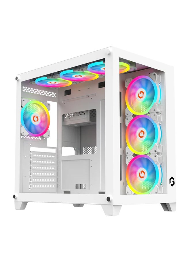 Emperor Artic Series Mid Tower Gaming Case - ARGB+Remote, 7 Fans Case White